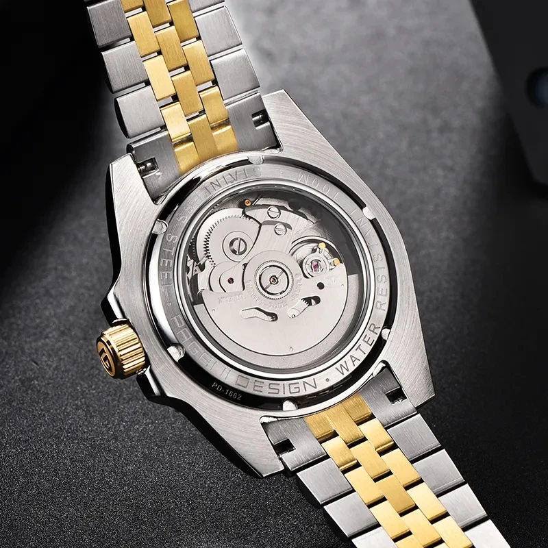 PAGANI עיצוב GMT יוקרה גברים של יפן NH34A מכאניים שעונים 40MMCeramic לצפות טבעת פלדת אל-ספיר עמיד למים שעון 1662 התמונה 5