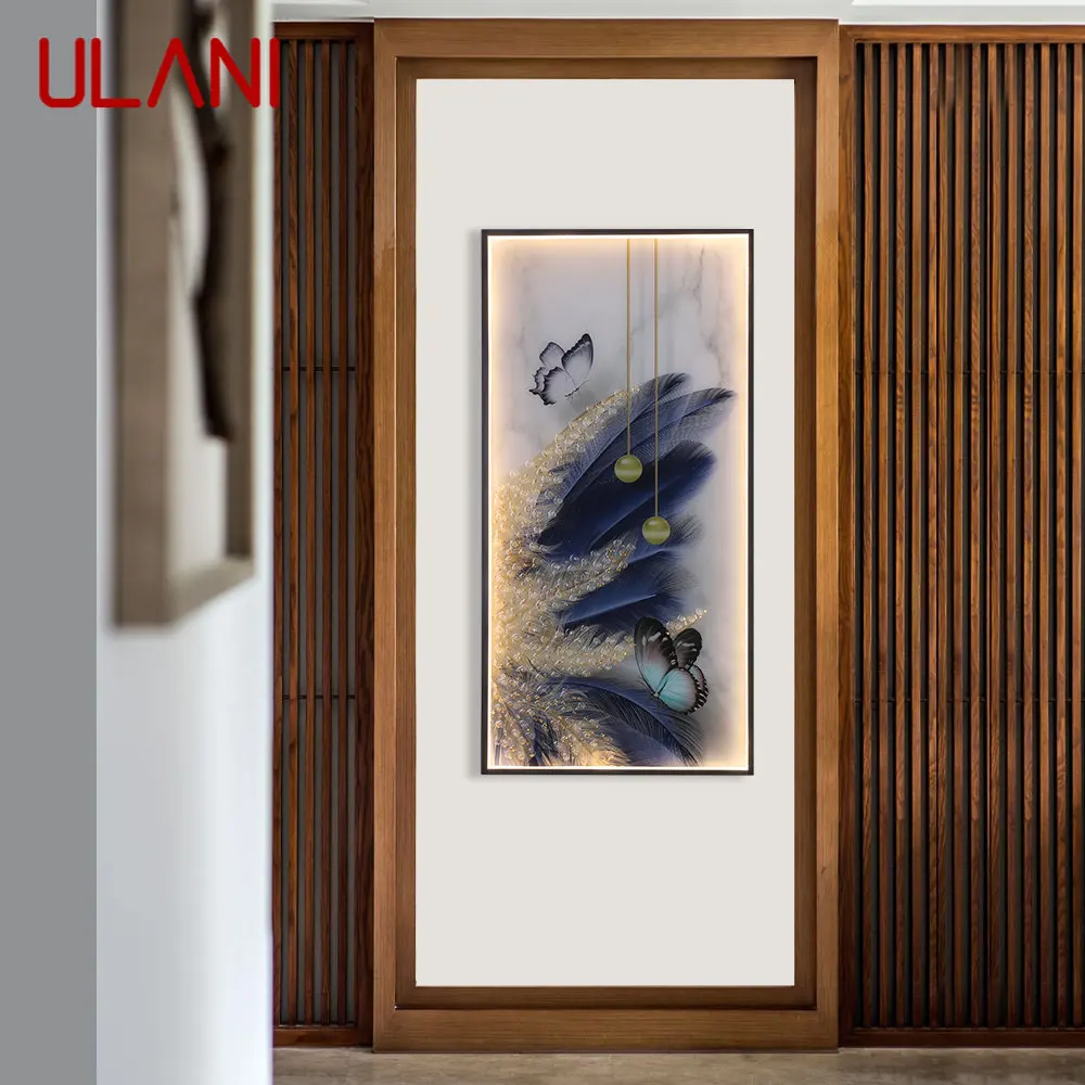 ULANI מודרניים מנורות קיר נוצה להבין LED מנורות מלבן ציור אור יצירתי הביתה במעבר התמונה 0