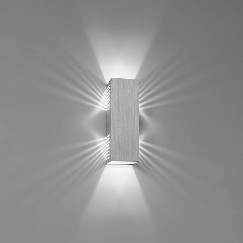 מודרני LED 9W יצירתי מקורה מנורת קיר מינימליסטי סלון, חדר שינה למסדרון-תאורה קישוט כסוף אלומיניום מנורת קיר התמונה 1