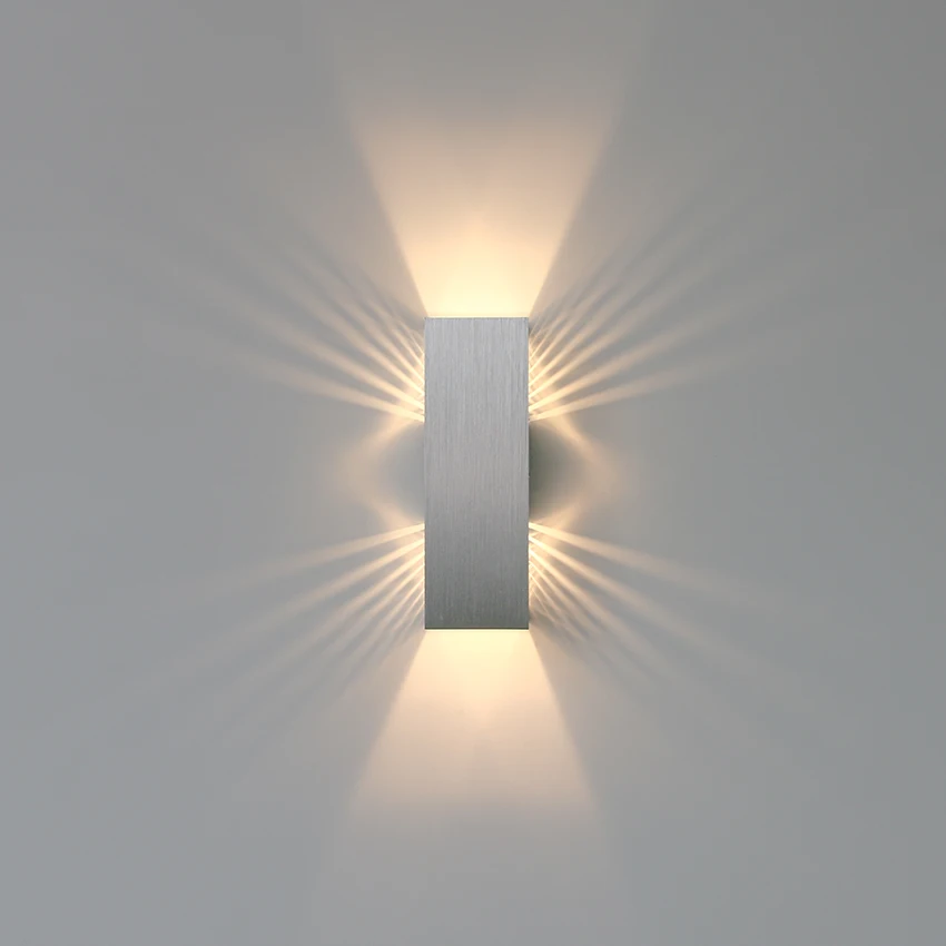 מודרני LED 9W יצירתי מקורה מנורת קיר מינימליסטי סלון, חדר שינה למסדרון-תאורה קישוט כסוף אלומיניום מנורת קיר התמונה 2
