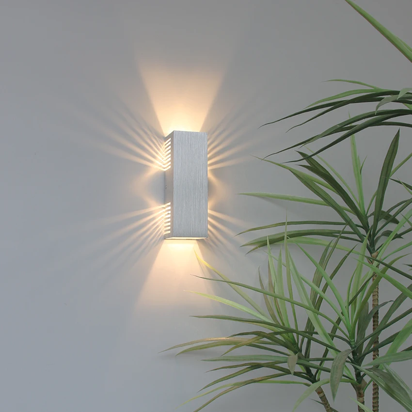 מודרני LED 9W יצירתי מקורה מנורת קיר מינימליסטי סלון, חדר שינה למסדרון-תאורה קישוט כסוף אלומיניום מנורת קיר התמונה 3