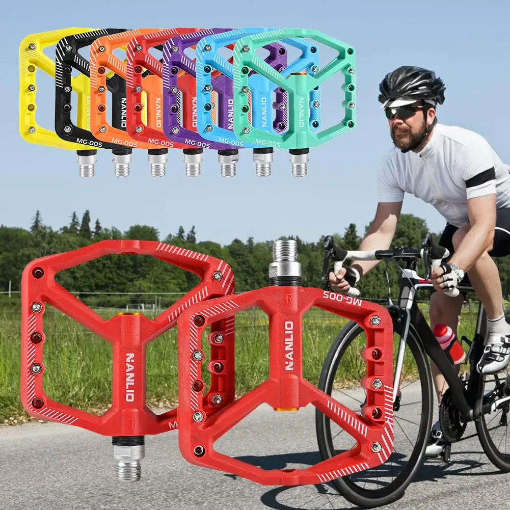 דוושת האופניים סיבי ניילון דוושת 3 סגורה הנושאת אלומיניום הר אביזרי אופניים נושאי פרין דוושת האופניים סגסוגת שאינם N8k2 התמונה 1