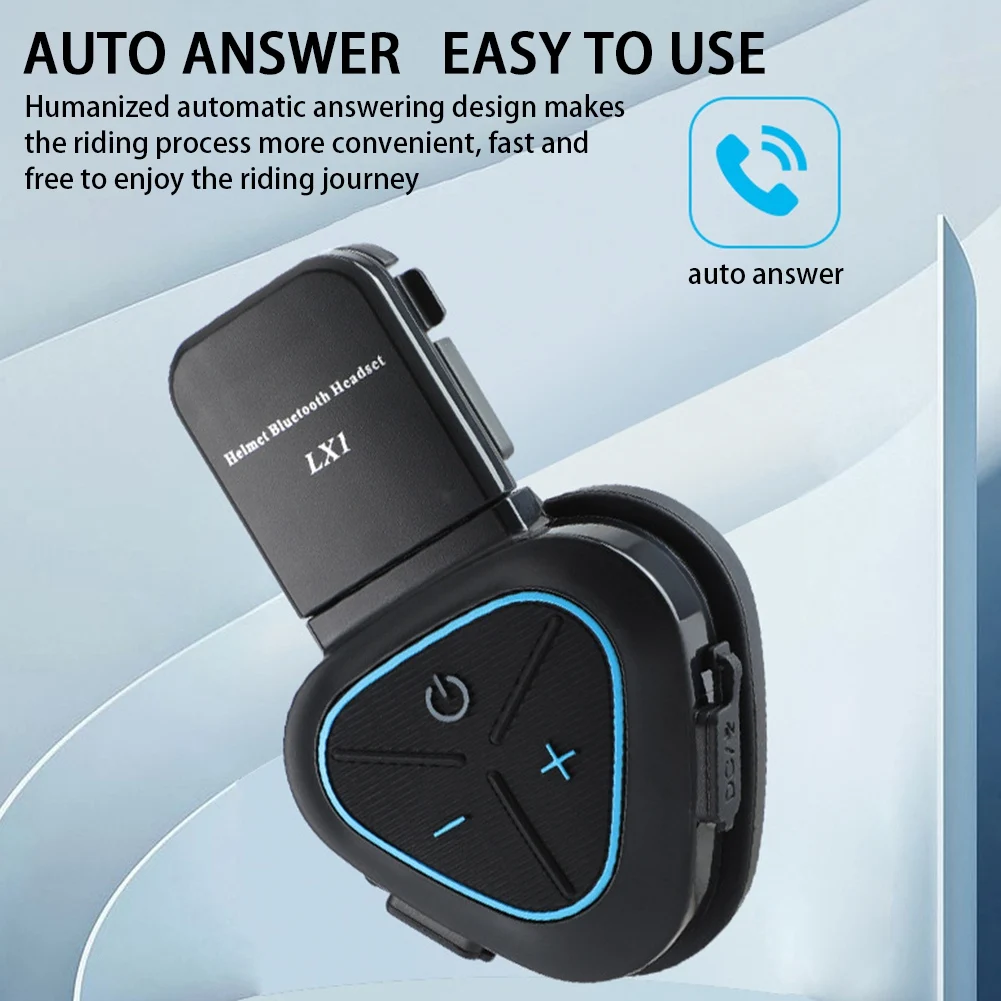 LX1 קסדת אופנוע אוזניות Bluetooth נייד חכם ביטול רעש ממסעדה אוזניות כחול התמונה 2
