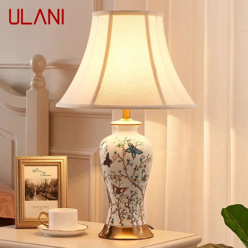 ULANI מודרני קרמיקה שולחן אורות LED פשוטה יצירתי יוקרה ליד המיטה מנורת שולחן הביתה הסלון מחקר השינה התמונה 0