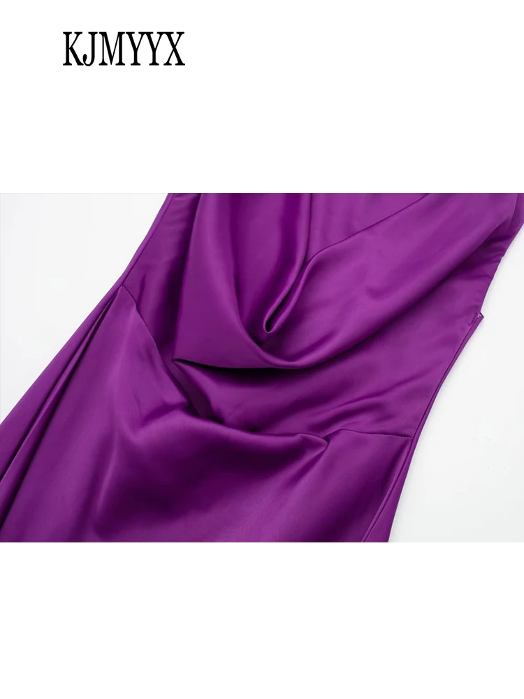 KJMYYX מוצק נשים ללא משענת סלים שמלות ארוכות אלגנטי קו מתאים באורך רצפת שמלת קיץ האופנה נשף שמלות ערב התמונה 5