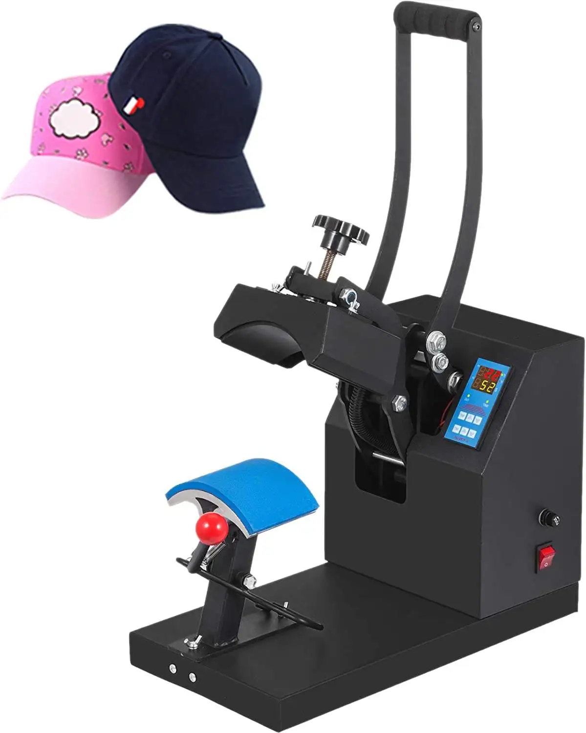 כובע כובע חום תרמי לחץ על העברת 5.5 *3.5 סנטימטר פנאומטי מכונה סובלימציה דיגיטלית צדפה עמיד עבור DIY 0-399° התמונה 1