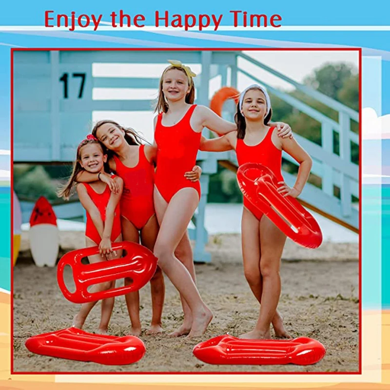 4 חתיכות בחוף מציל מתנפח צף לוח אדום מתנפח צף לוח נושבת צעצוע התמונה 3