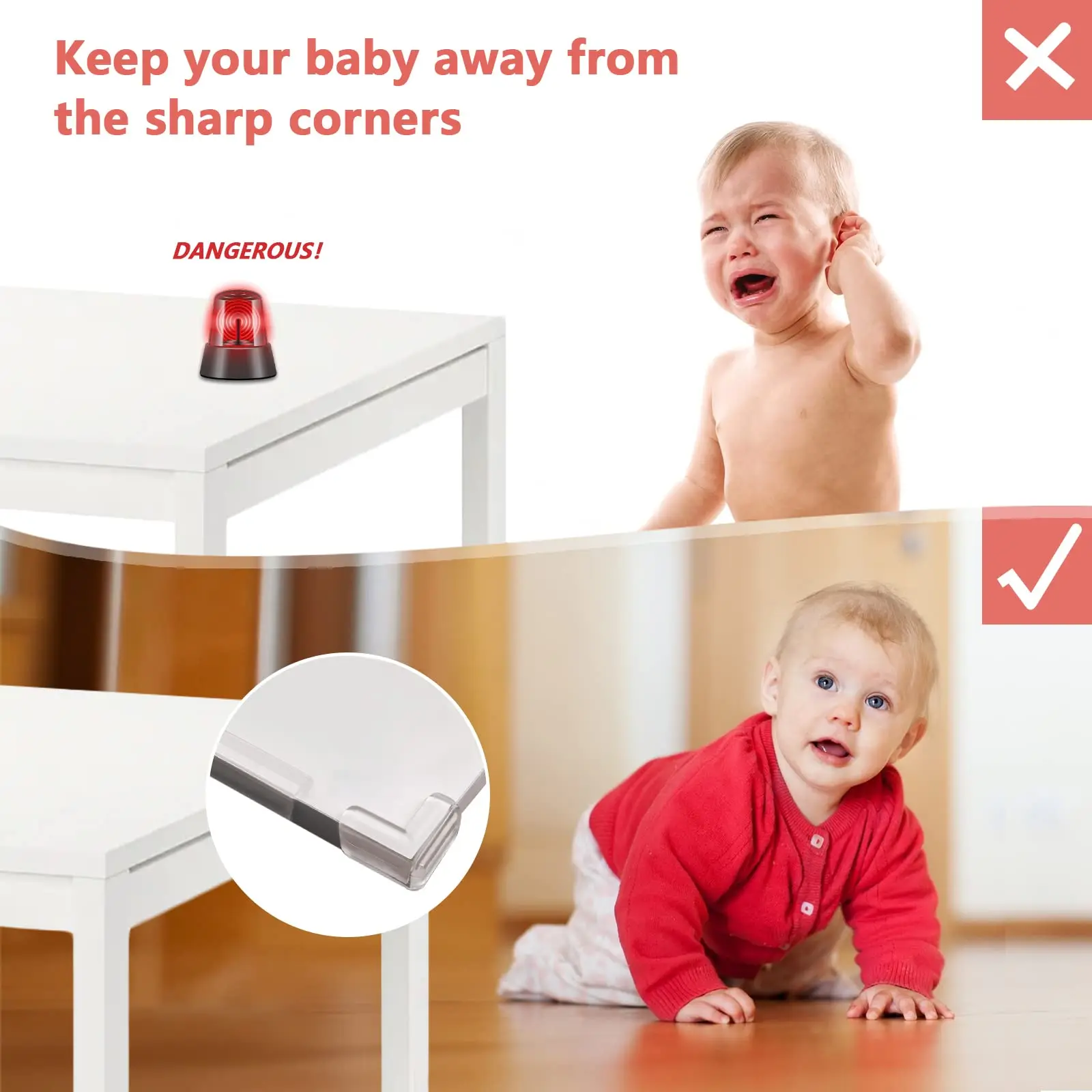 שקוף פינה מגן הקלטות PVC התינוק הגנה דו-צדדי רצועת אנטי-Bumb כיסוי ילדים בטיחות שולחן הקצה רהיטים השומר התמונה 1