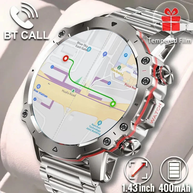 גברים שעון חכם בריא לפקח ספורט כושר Watches1.43 אינץ מסך HD Bluetooth שיחה Smartwatch מתאים עבור אנדרואיד IOS 2023 התמונה 0