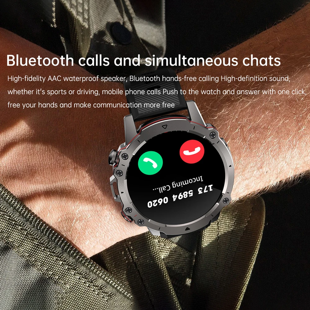 גברים שעון חכם בריא לפקח ספורט כושר Watches1.43 אינץ מסך HD Bluetooth שיחה Smartwatch מתאים עבור אנדרואיד IOS 2023 התמונה 1