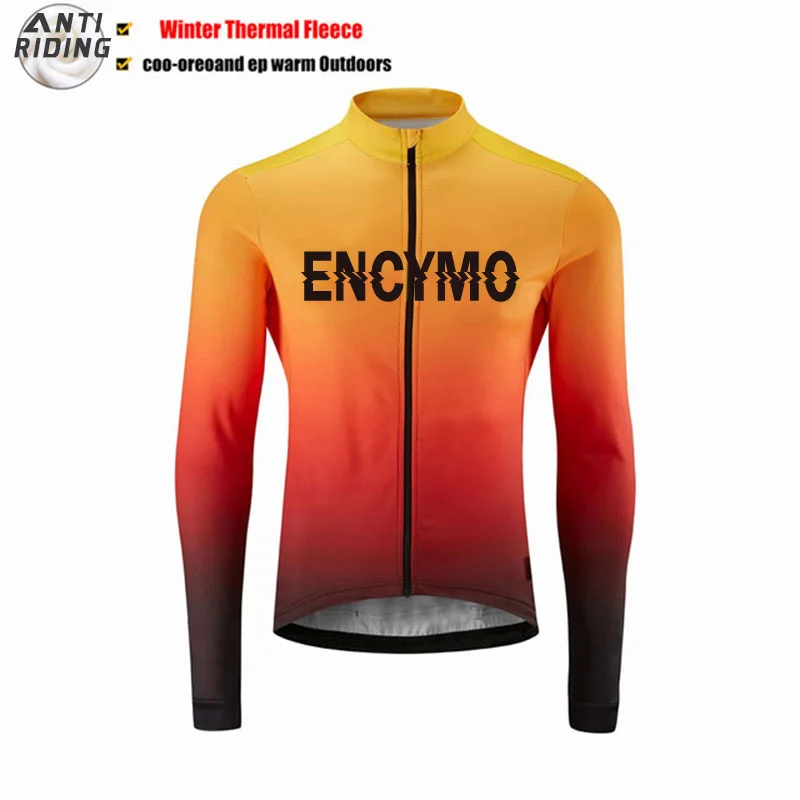 חורף חדש ומתקדם Encymo צמר אופניים שרוול ארוך רכיבה על אופניים ג ' רזי בגדי גברים Pro צוות חיצוני אופניים  התמונה 3