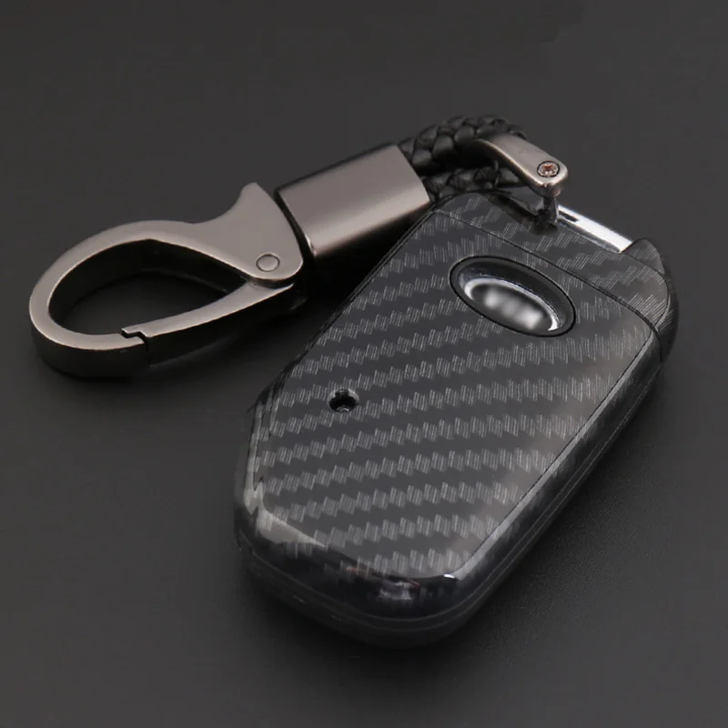 ABS מעטפת סיבי פחמן+כיסוי סיליקון מרחוק מחזיק מפתחות Fob Case&מחזיק מפתחות עבור Kia Sportage R 2018 התמונה 2