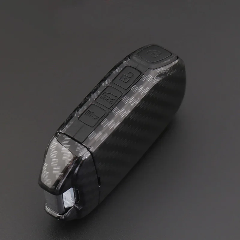 ABS מעטפת סיבי פחמן+כיסוי סיליקון מרחוק מחזיק מפתחות Fob Case&מחזיק מפתחות עבור Kia Sportage R 2018 התמונה 4