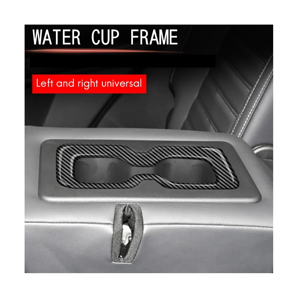 עבור מיצובישי נוכרי 2022 2023 פנים המכונית בסיבי פחמן האחורי המושב האחורי מים לכוס פנל קישוט לקצץ מסגרת התמונה 5