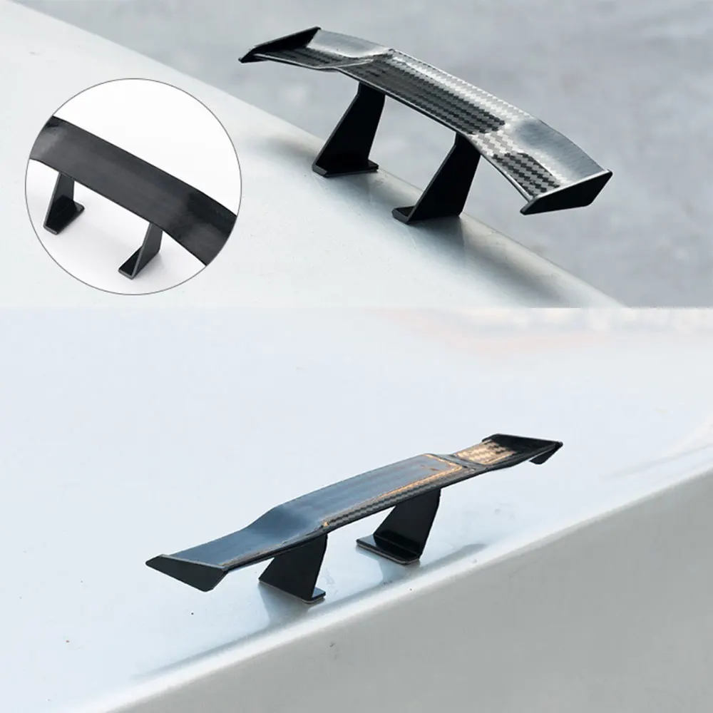 פחמן נראה הרכב ספוילר אחורי מיני כנפיים קטנות קישוט Abs עבור קיה ריו פולו Mk6 סקודה ראפיד אלפא רומיאו ג ' ולייטה C63 Amg 205 התמונה 1