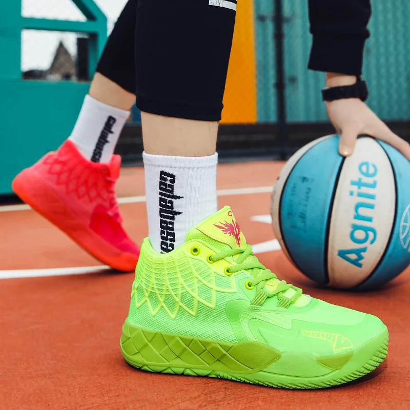 2023 Mens כדורסל נעלי Non-להחליק אימון חדר כושר נעלי ספורט זכר לביש עבור תנועה נעלי כדורסל לגברים סל Homme התמונה 3