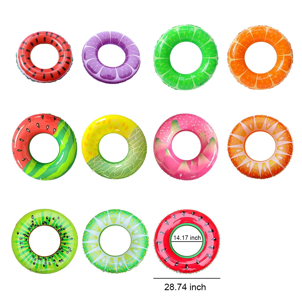 צבעוני PVC פירות טבעת צפה - מומלץ לגילאי 9 ומעלה הקיץ מסיבות בריכה שחייה הטבעת שחייה התמונה 5