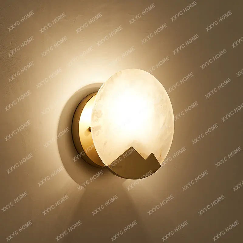נחושת מנורת קיר המנורה בסלון יצירתי Tongshan מעצב הפוסט-מודרני שינה המעבר מנורות התמונה 0