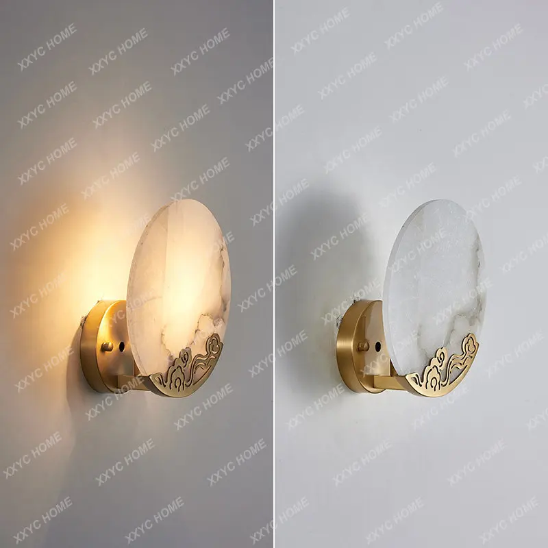 נחושת מנורת קיר המנורה בסלון יצירתי Tongshan מעצב הפוסט-מודרני שינה המעבר מנורות התמונה 3