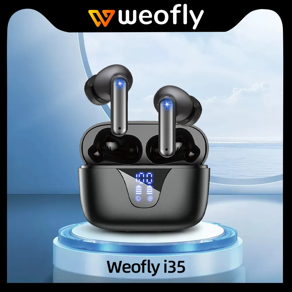 Weofly i35 TWS אלחוטית Bluetooth אוזניות ANC Hi-Fi סטריאו 13mm נהג אוזניות עם 4-מיקרופון ENC חכם בקרת מגע אוזניות התמונה 0