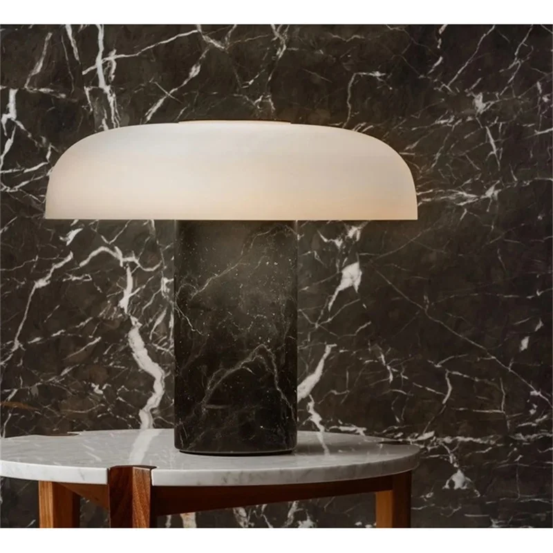 ULANI נורדי פשוט מנורת שולחן מודרני יצירתי שיש LED שולחן אור פטריות לקישוט הסלון, חדר השינה התמונה 1