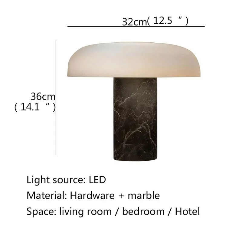 ULANI נורדי פשוט מנורת שולחן מודרני יצירתי שיש LED שולחן אור פטריות לקישוט הסלון, חדר השינה התמונה 4