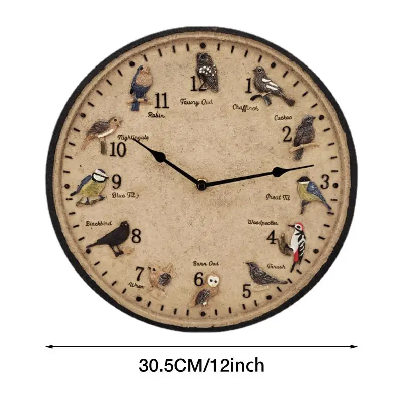 גן שעון בסגנון אירופאי שעון עם מד חום 12in דקורטיביים שעון רטרו מופעל על סוללה עבור סלון, חדר אמבטיה גן התמונה 5