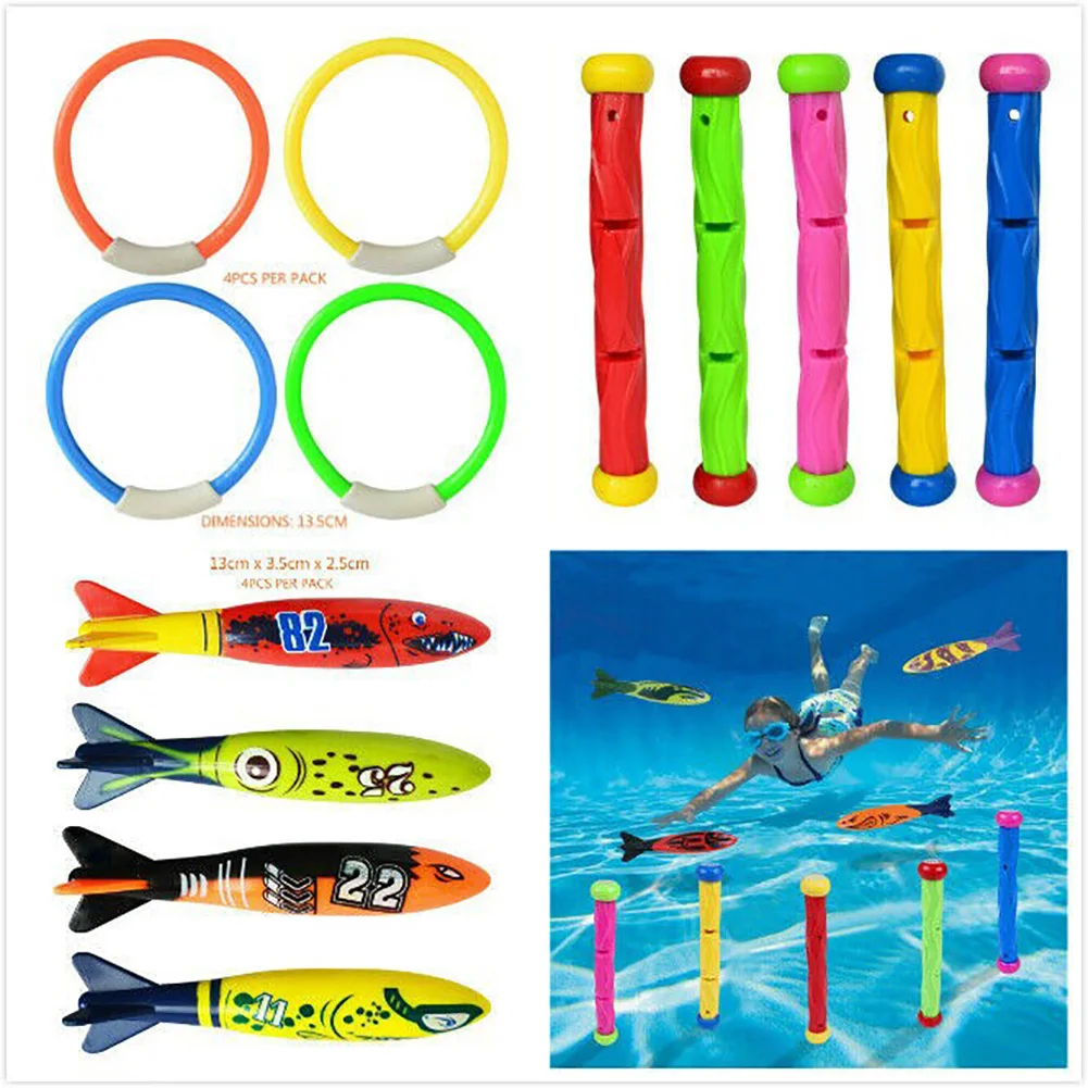 בריכת ילדים צלילה צעצוע הצוללת טורפדו חפש את המטמון מים צעצוע שחייה הכשרה כלי קיץ חיצונית מים מתנה סט התמונה 3