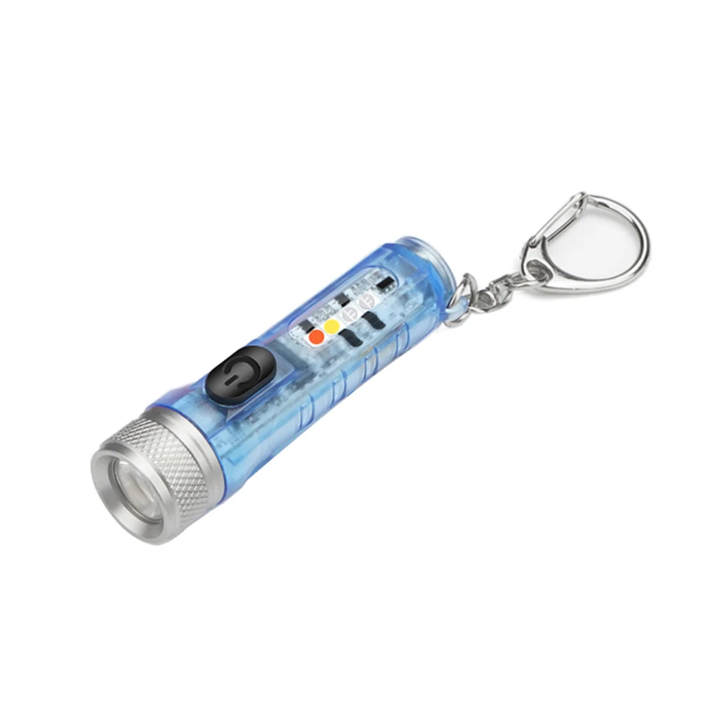 מיני מחזיק מפתחות לפיד נטענת USB LED אור עמיד למים פנס עם אבזם התמונה 2